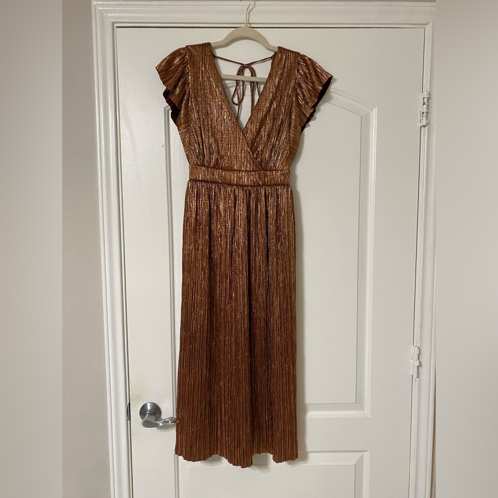 June & Hudson Brown Wrap Sundress